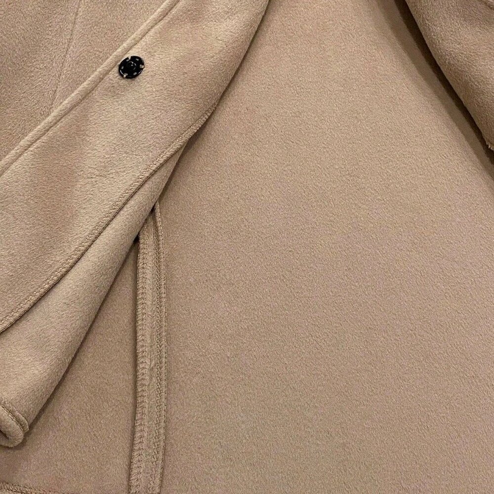 Brown Elegant Women's Hooded Overcoat - Picture 5 of 5